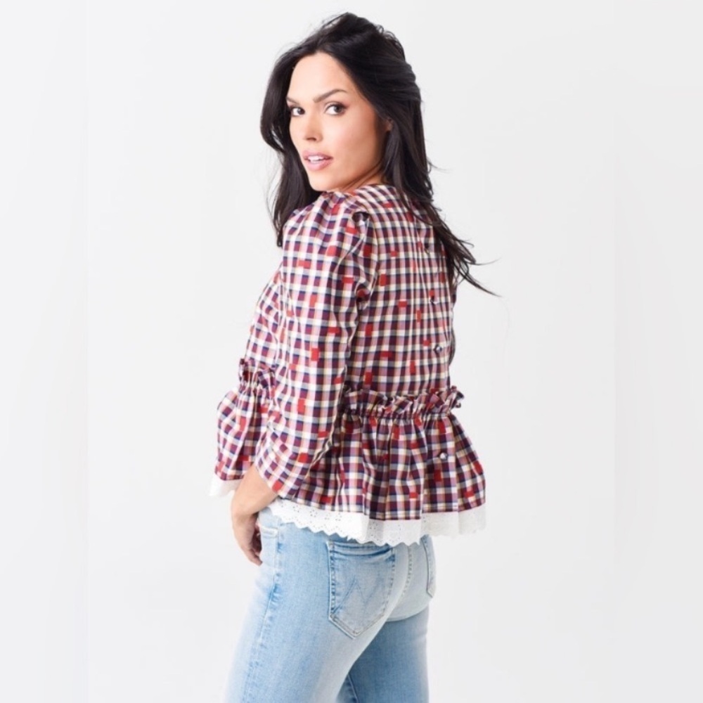 HUNTER BELL Delilah Top Odessa Check Plaid - Picture 4 of 14